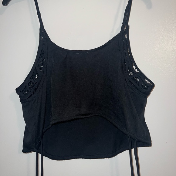 Free people dainty black satin top size XS - Picture 8 of 9